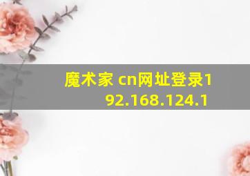 魔术家 cn网址登录192.168.124.1